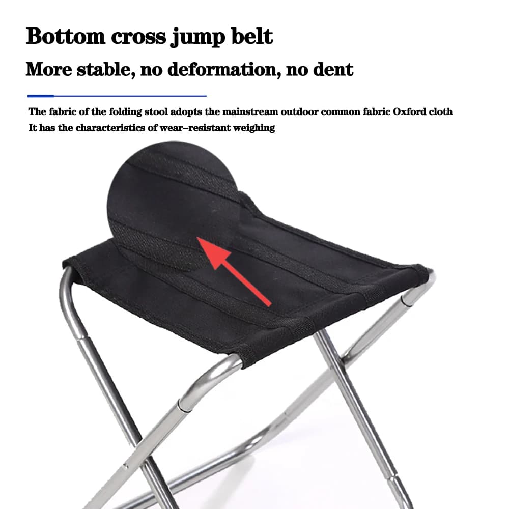 Petit tabouret pliant ultra-léger pêche camping transportable pour train et randonnée