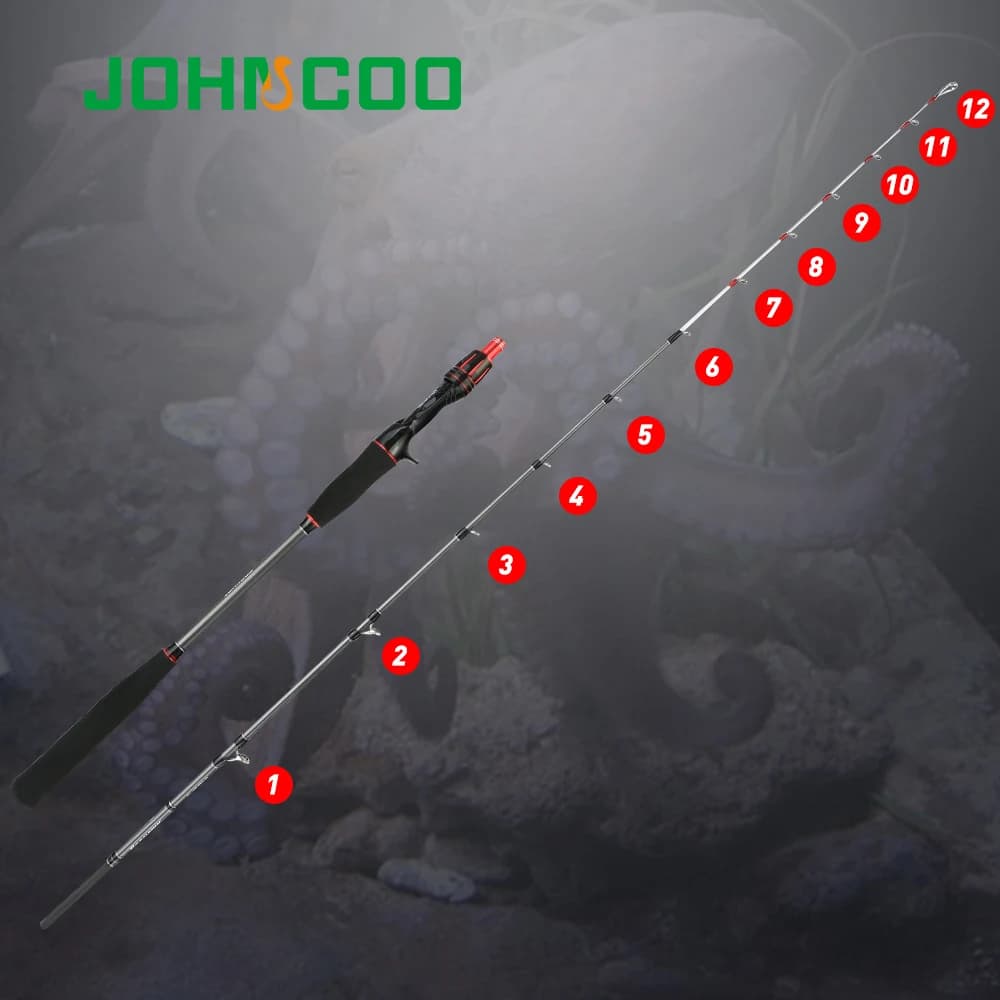 Canne seiche JOHNCOO super légère mer - 1.5-1.6m ML max 120g - Pour pêche bateau et jigging sensible
