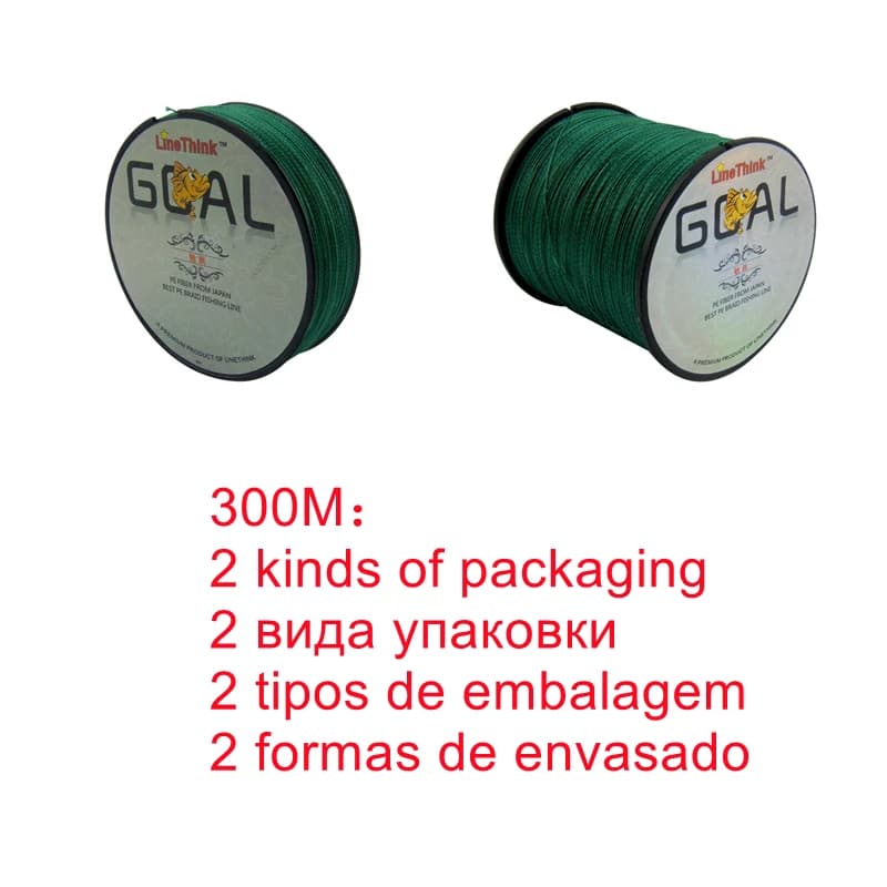 LineThink GOAL Ligne tressée Japon 100% PE 8-100LB - 100M à 500M multifilament durable pour pêche sportive