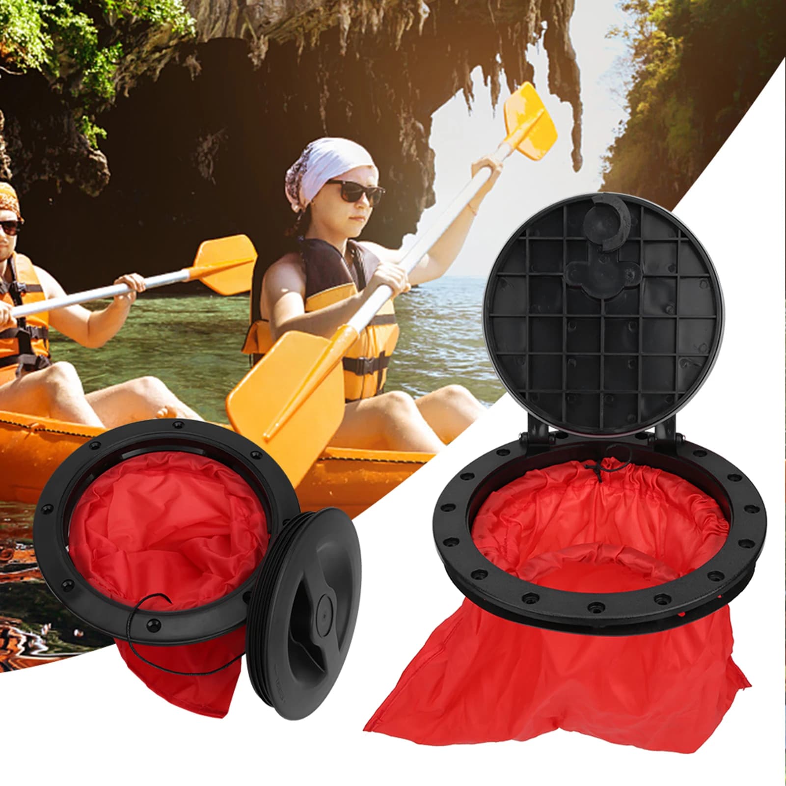 Hatch cover étanche rond pour kayak - Couverture circulaire avec sac de rangement inclus