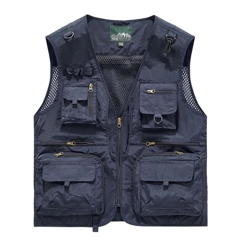 Veste homme été sans manches respirante multipoches pêche photographie extérieur léger