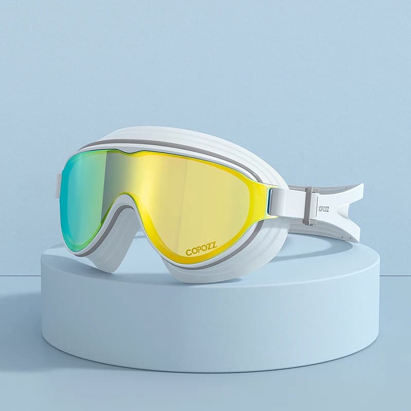 Lunettes de natation adultes grand cadre COPOZZ professionnelles - Anti-buée, plaquées durables confortables