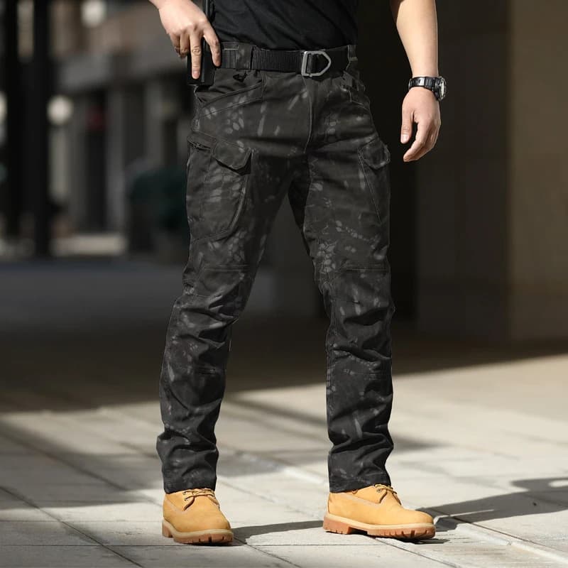 Pantalon camouflage armée slim fit homme automne pêche extensible poches loisir droit long