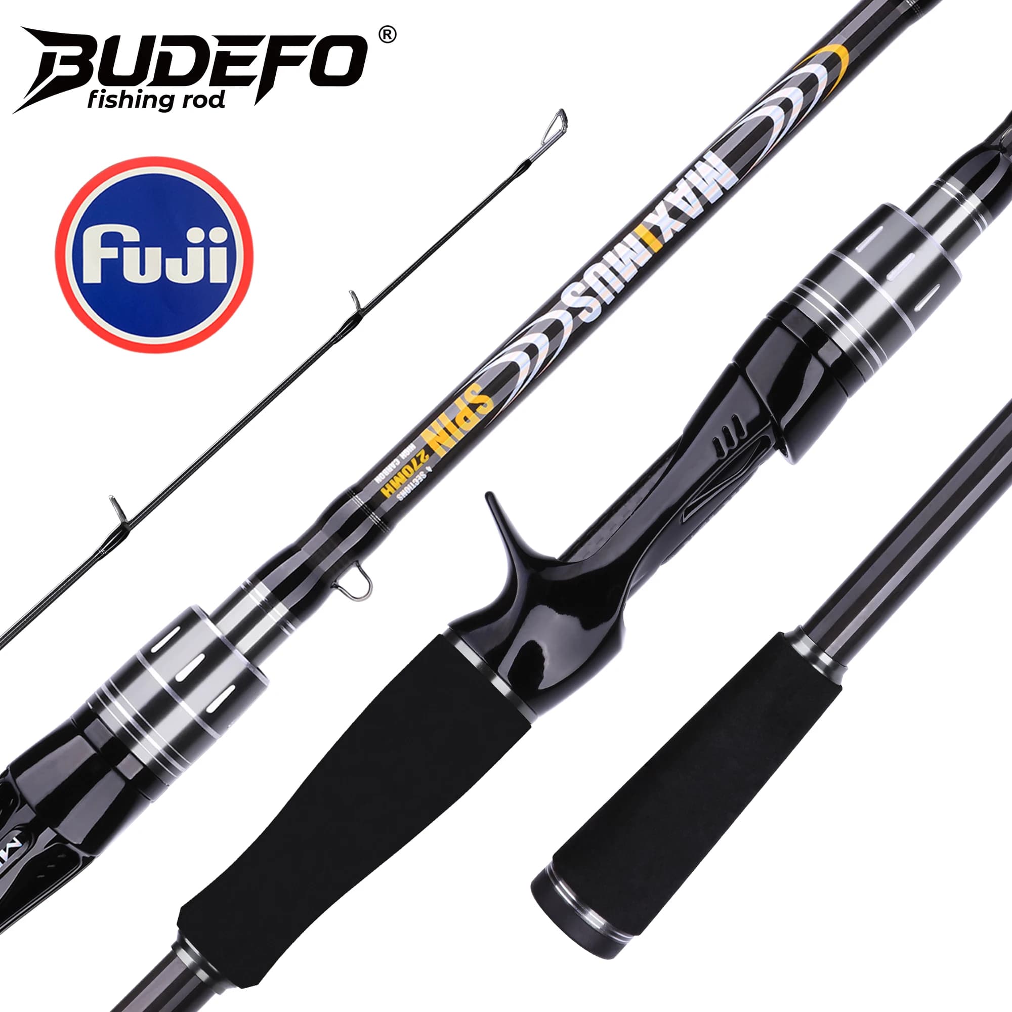 Canne BUDEFO MAXIMUS leurre 1.8m-3.0m carbone 30T FUJI Guide voyage ML/M/MH 3-50g spinning baitcasting