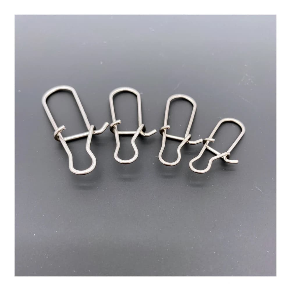 Mousquetons de pêche 50 pièces acier inoxydable clips verrous pour ligne accessoires outils