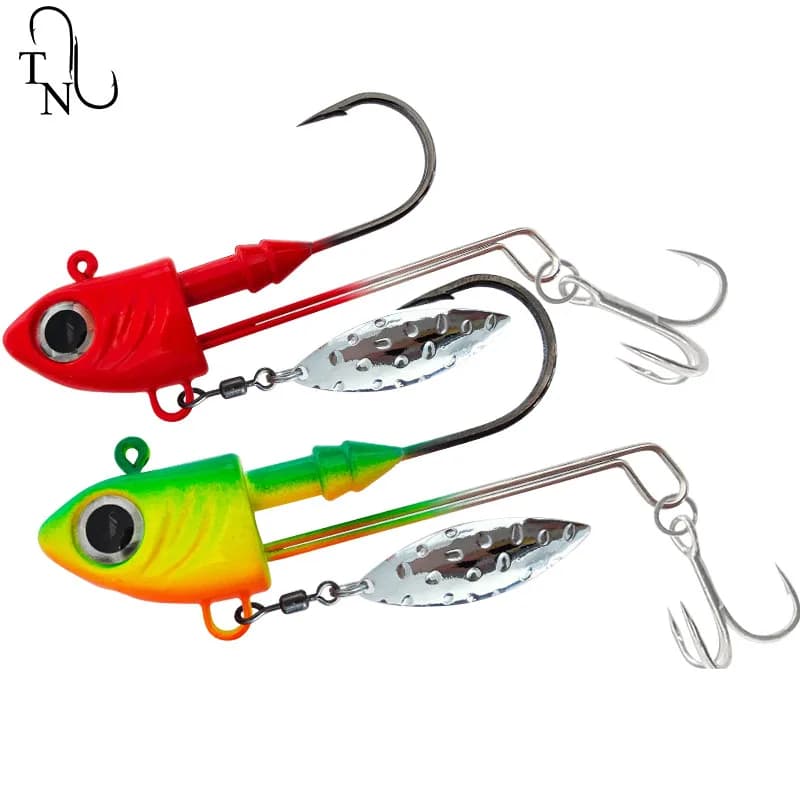 Leurres jig TN68 10g à 40g avec hameçons triples pour pêche du perche et black bass en eau douce