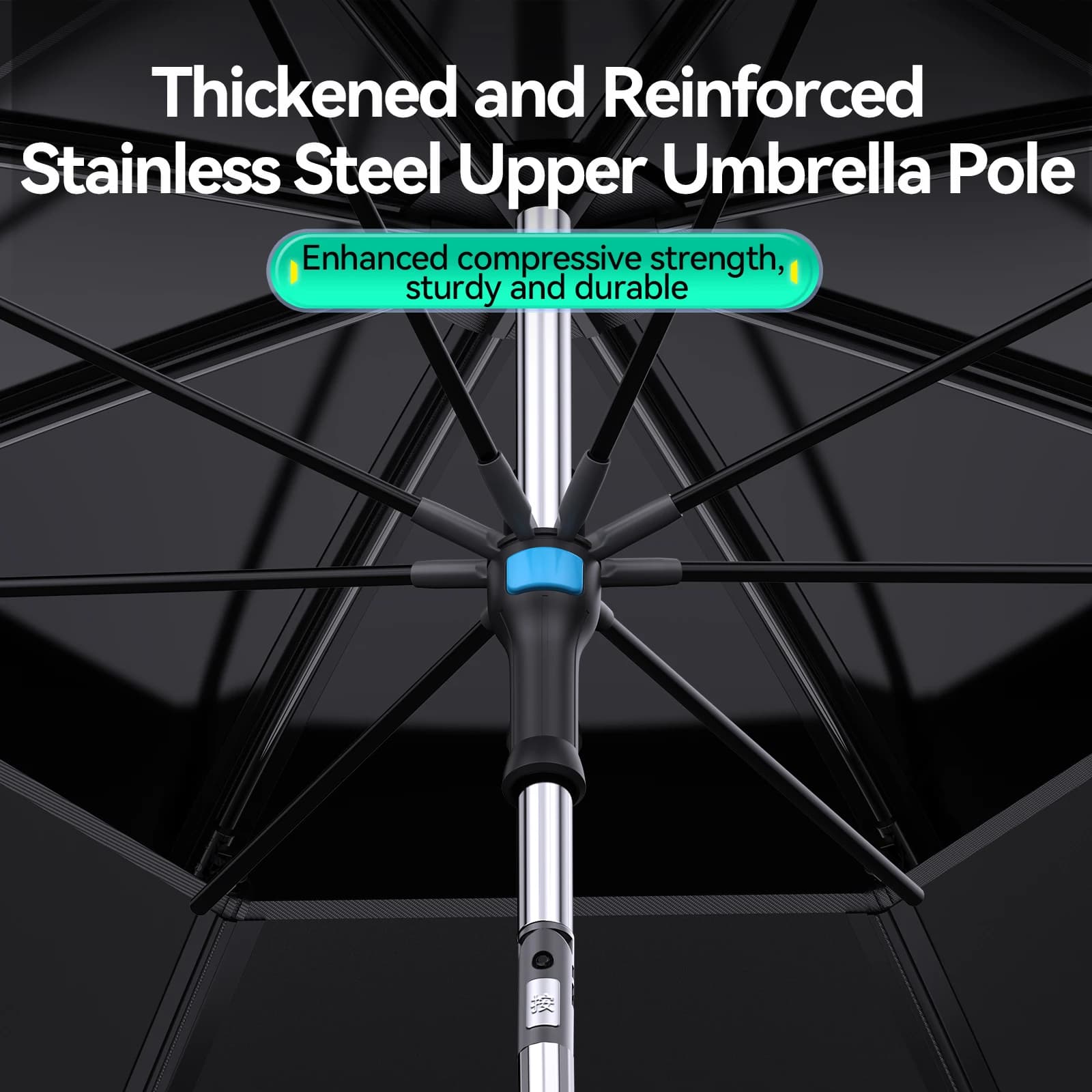 Parapluie de pêche pliable grand format UPF 50+ anti-vent portable réglable durable ombre soleil plage