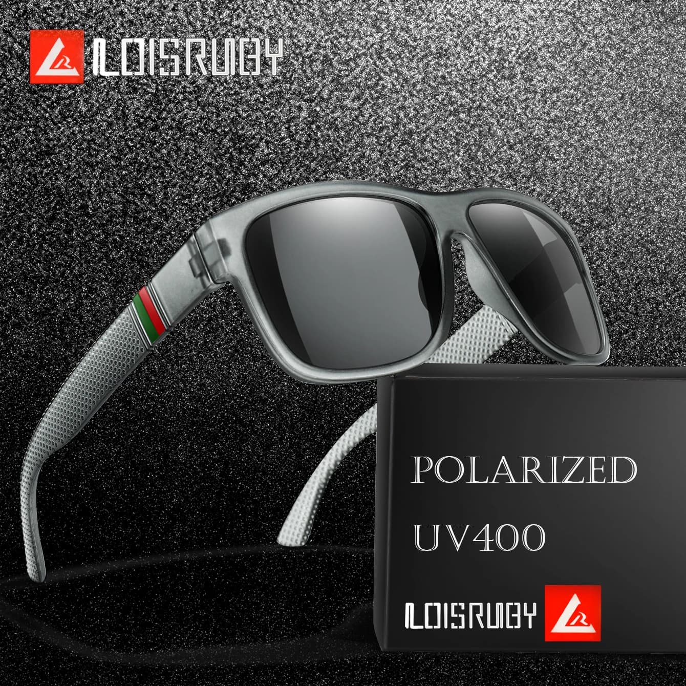 Lunettes de pêche polarisées homme grandes montures vintage UV400 pour conduite et sport
