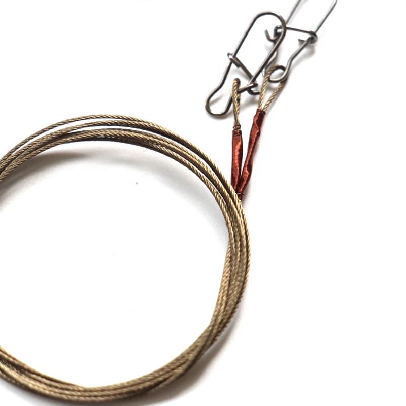 Laisse de pêche en acier 2PCS avec émerillon roulant anti-embrouillage pour brochet et carnassiers