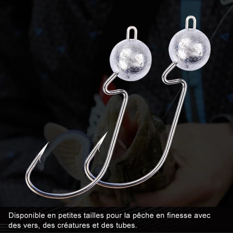 Lot de 10 hameçons Exposed Jig Head 3.5g à 14g MEREDITH - Hameçons pour jigging et appâts