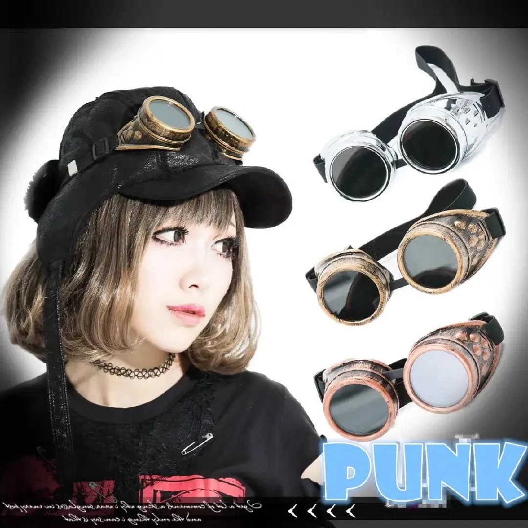 Lunettes punk décoratives pour fêtes - Style rétro avec monture splash originale
