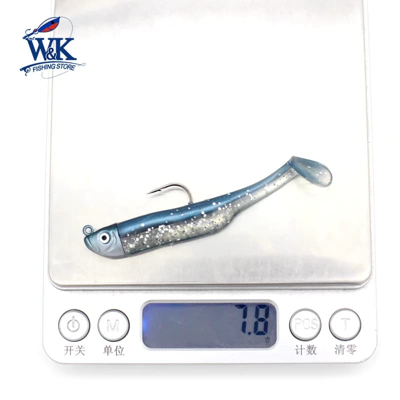 Kit leurre souple Slinky Shad 6cm avec tête plombée 5g - Appât 3 pouces pour poisson roche et mud minnow