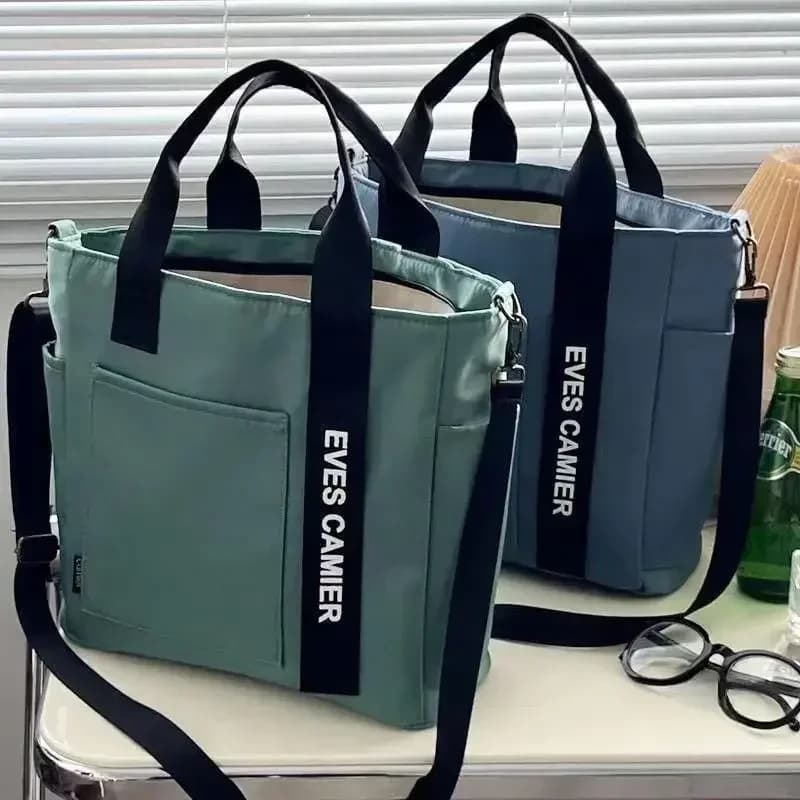 Sac à main tote nylon étanche grande capacité - Messenger scolaire fille simple tendance mode