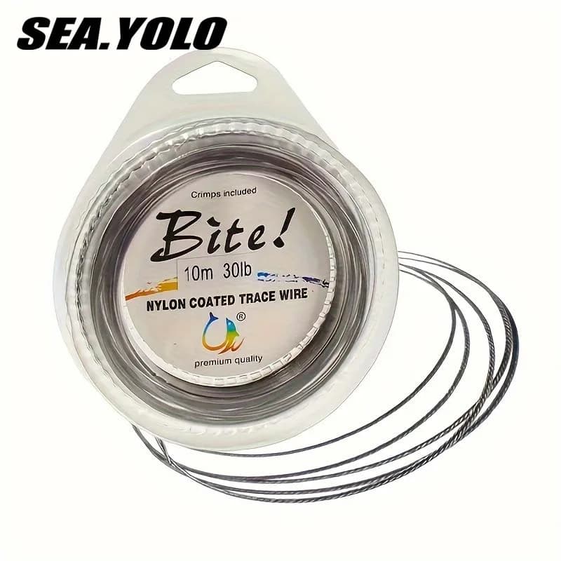 Leader acier 2x10m nylon coated - Fil d'acier X7 pour bar de mer et pêche offshore