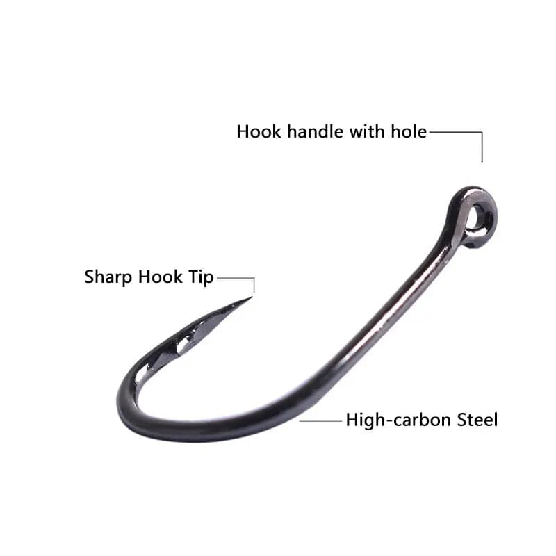 Set de 400 hameçons de pêche acier haute teneur en carbone pour eau douce et mer