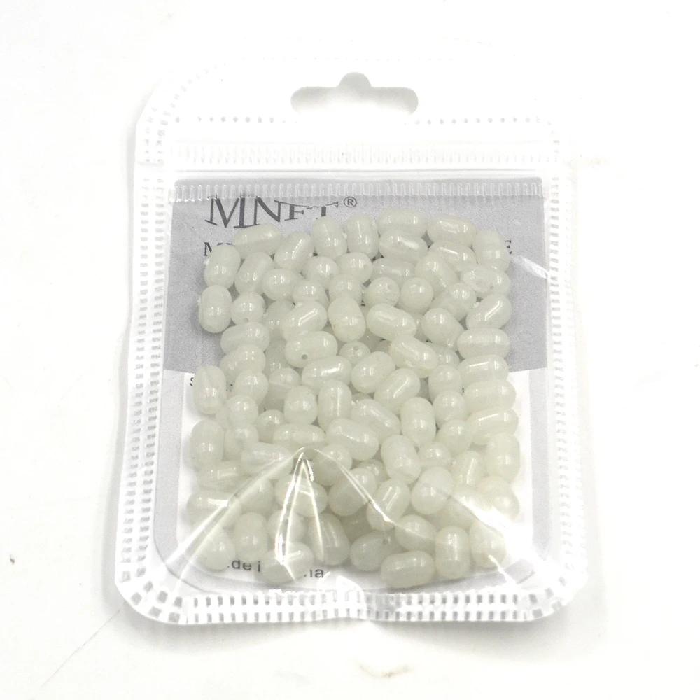 Perles de pêche MNFT 100PCS transparentes ovales à double trou pour montage Sabiki et connecteurs 3 voies