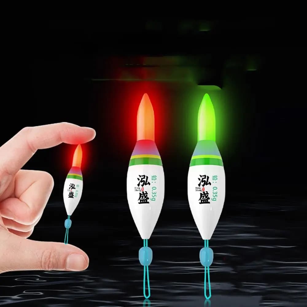 Indicateur de pêche de nuit électronique LED flotteur coulissant avec lumière verte et rouge pour bouchon
