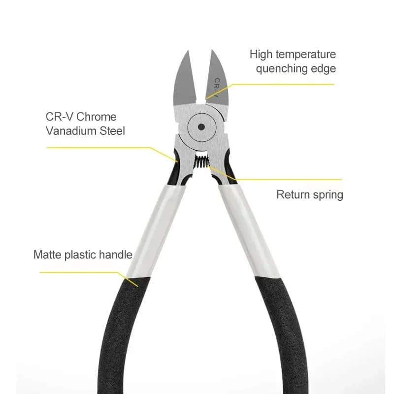 Pince coupante diagonale Cr-V 5/6 pouces pour électronique - Outil pêche miniature