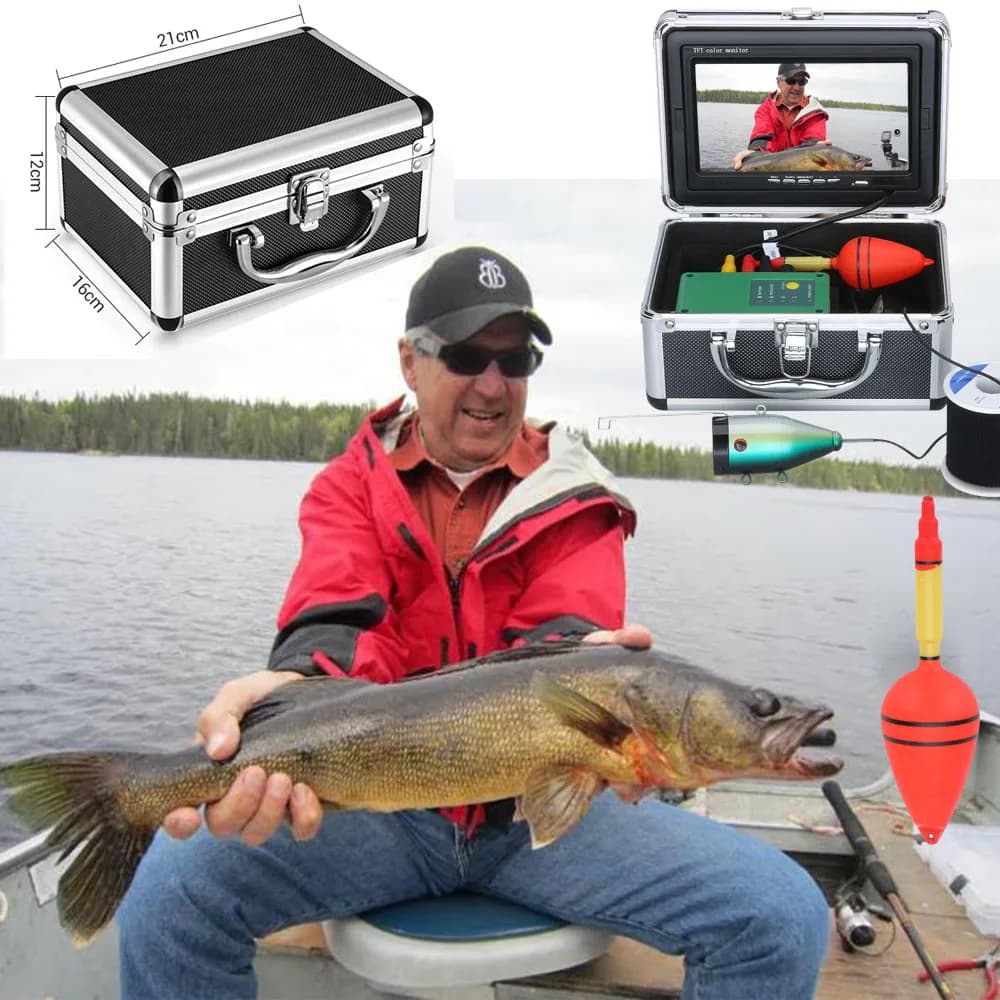 Caméra pêcheur sous-marin Gamwater 7" AHD 1080P - Pour pêche glace/mer/rivière 15-30m