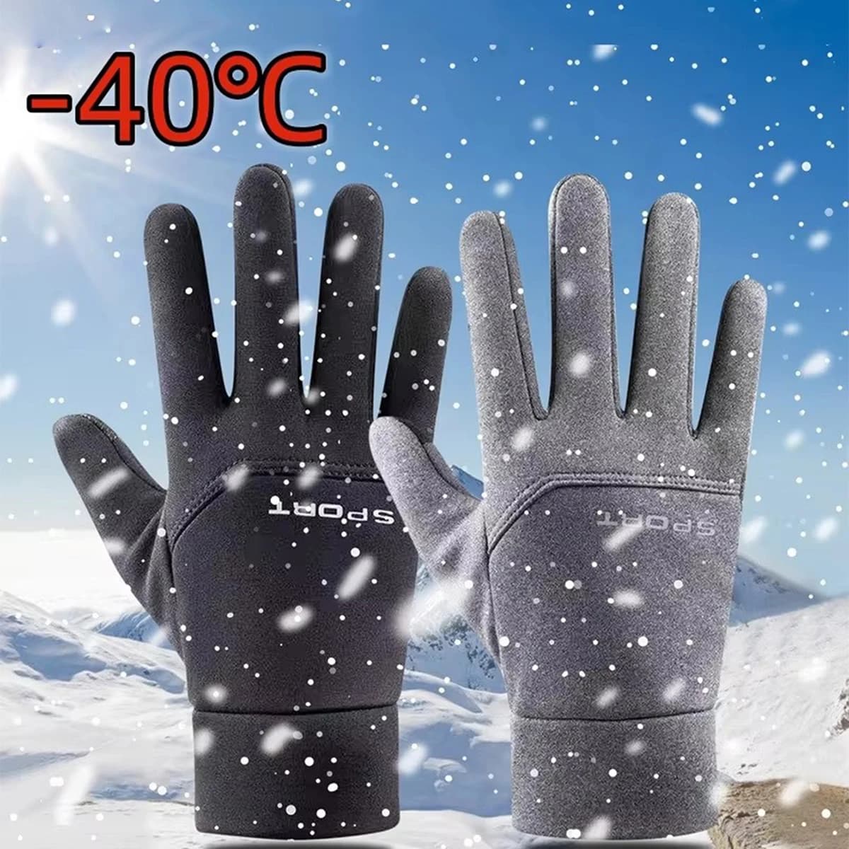 Gants outdoor windproof waterproof touchscreen pouce index extrémités doigts chauds running vélo