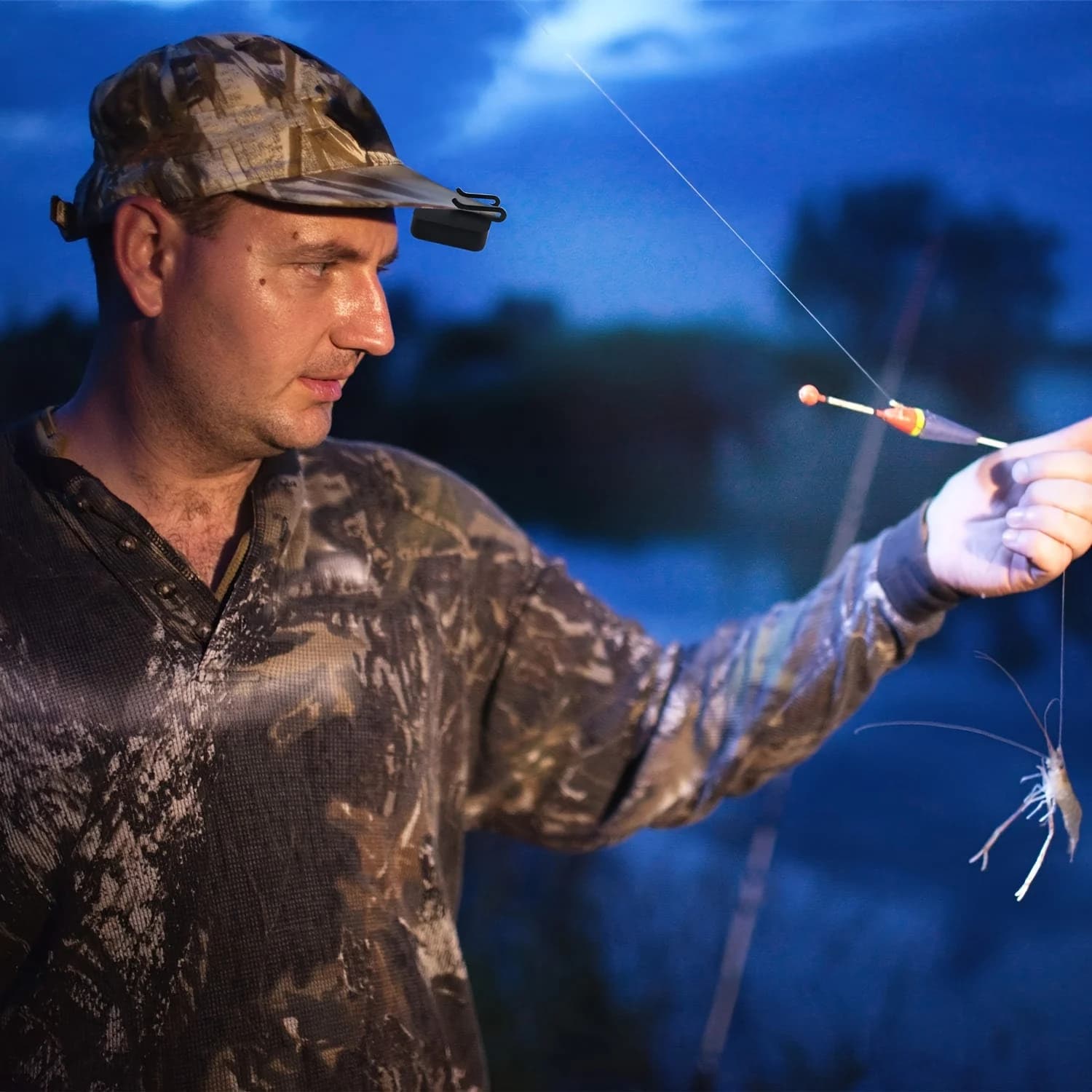 Lampe frontale pêche super lumineuse à clip pour casquette torche LED pêche camping chasse extérieur