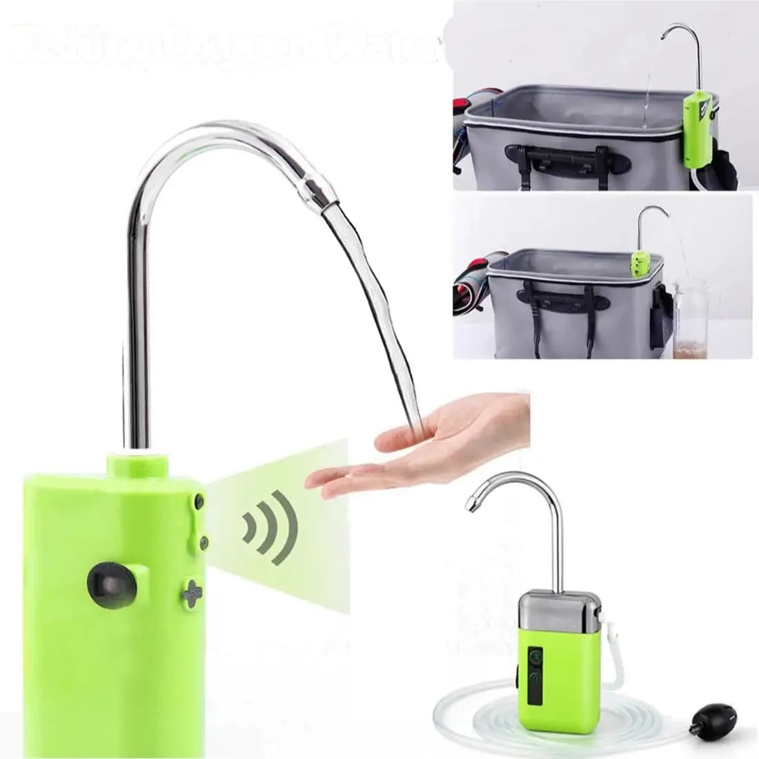 Pompe à air et eau rechargeable avec capteur - Accessoire multifonction pour oxygéner l'eau de pêche