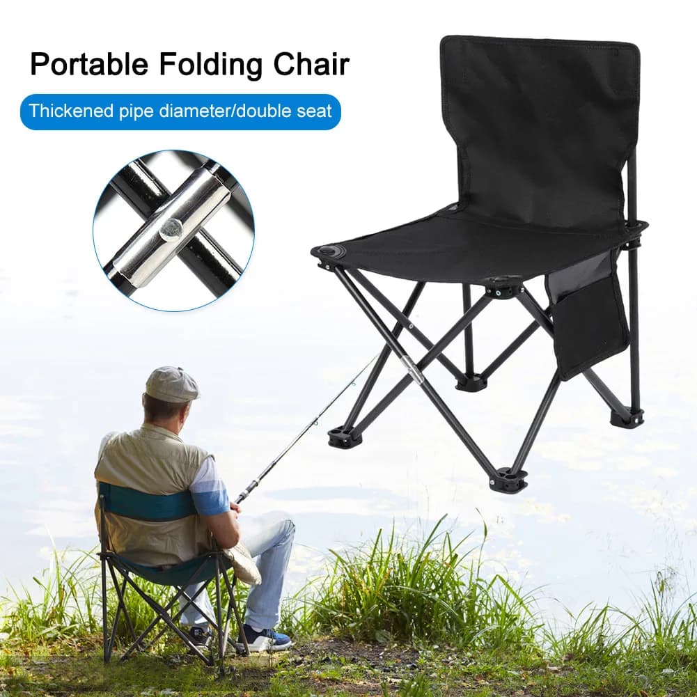 Chaise pliante légère pêche et plage - Siège BBQ voyage durable portable pour sorties en plein air