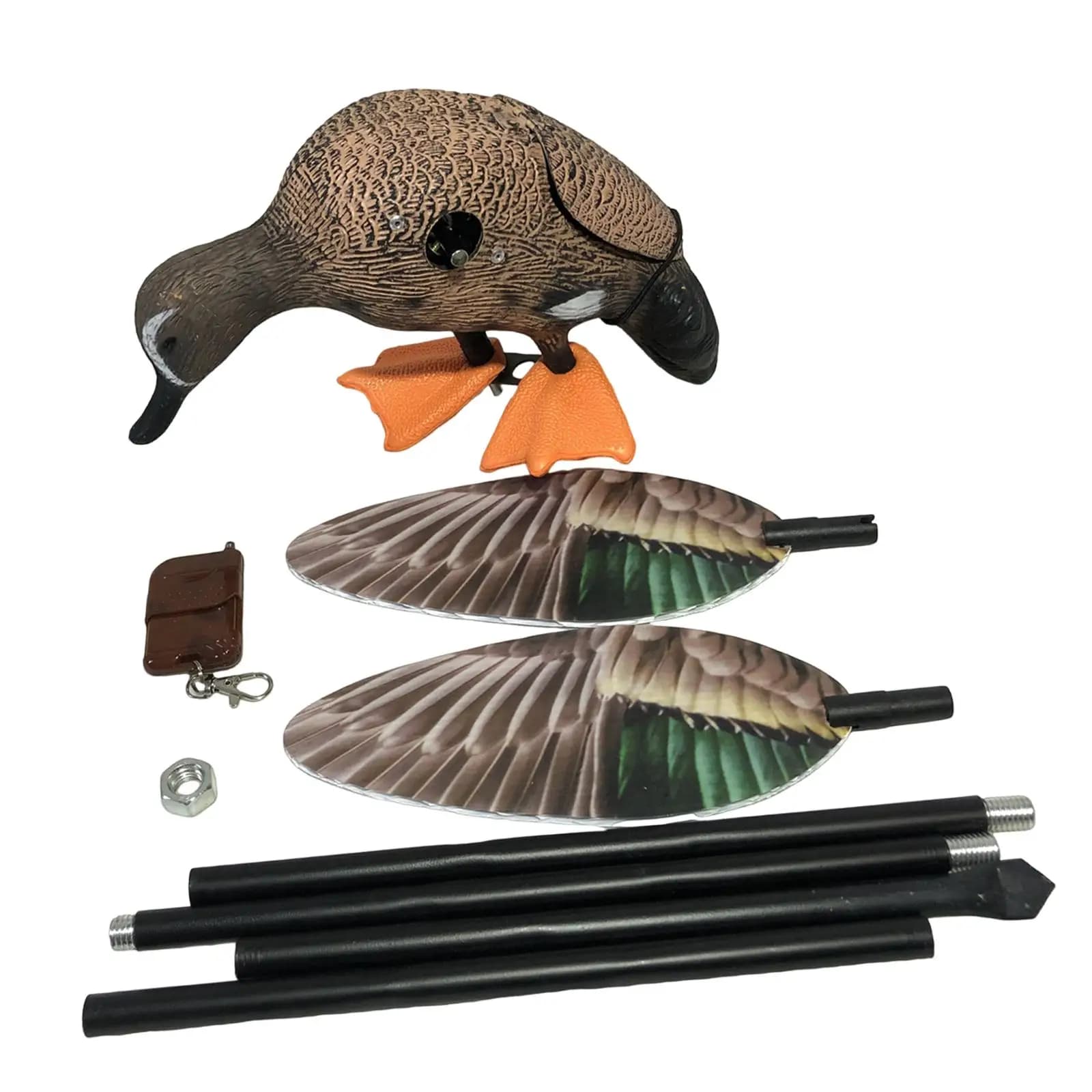Leurre canard électrique à ailes rotatives flexible pour verger, porche ou cour extérieure