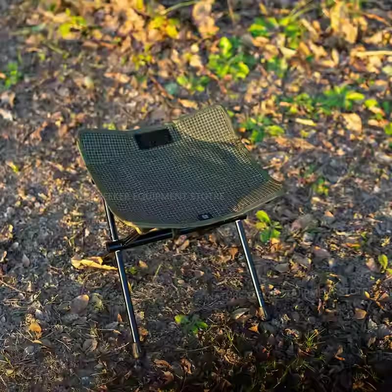 Tabouret pliant UHMWPE léger avec repose-pieds - Équipement de pêche et camping portable