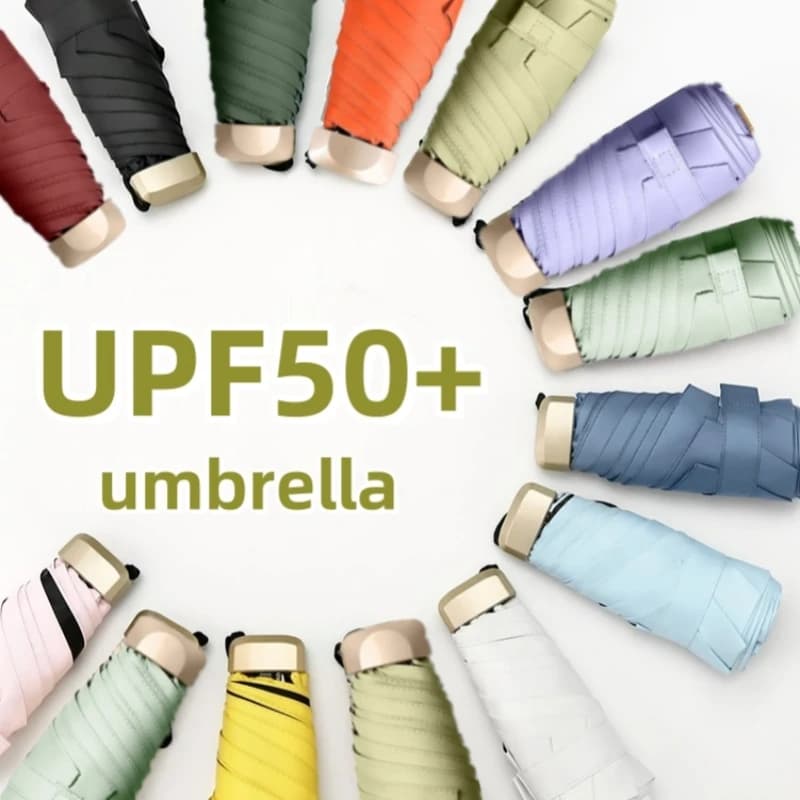 Parapluie poche UPF50+ portable pluie soleil protection UV voyage pêche France