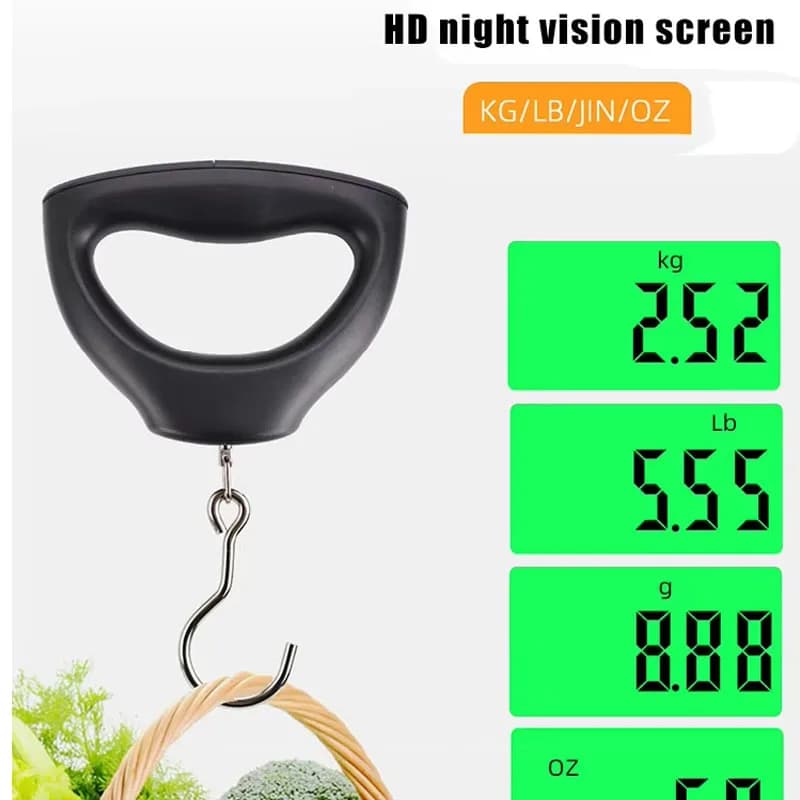 Balance électronique poche pêche 50kg WEIHENG LCD mini ressort numérique portable affichage rétroéclairé précis