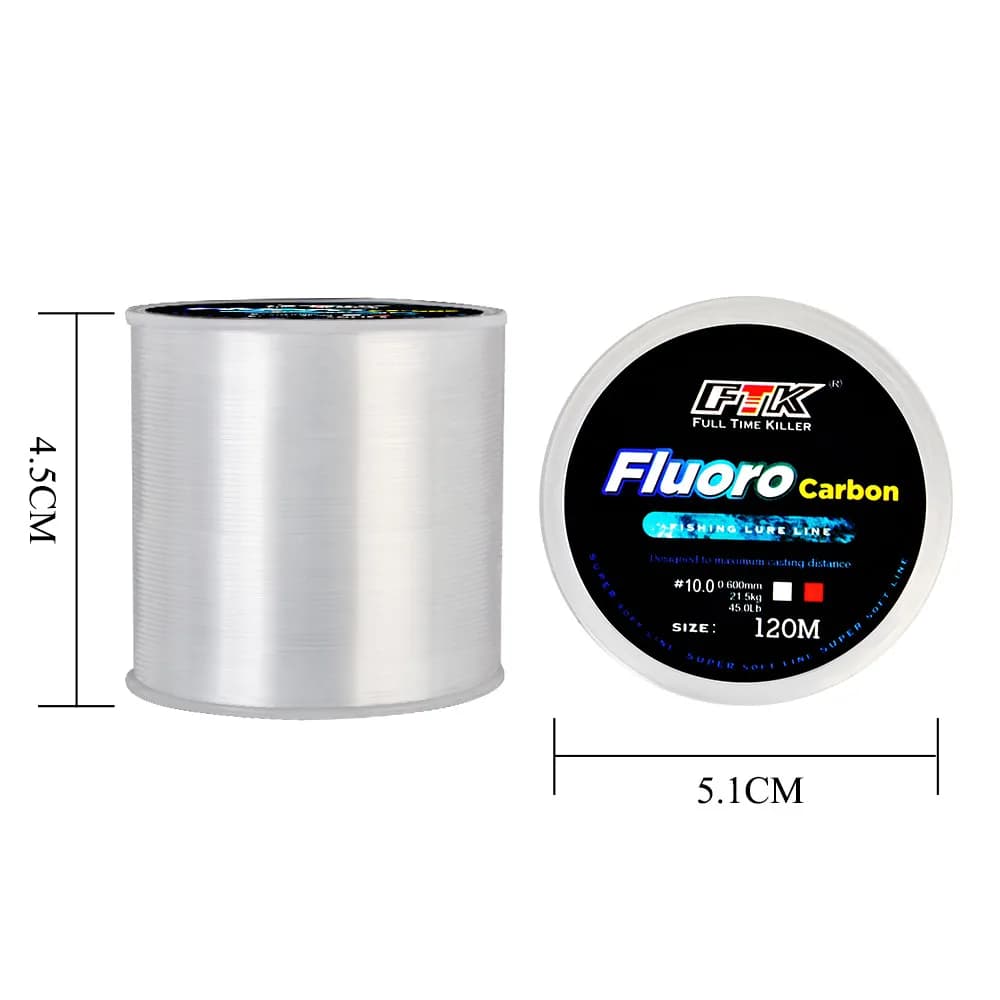 Ligne de pêche fluorocarbone 120M avec plomb carbone pour lancers longs et leurres coulants