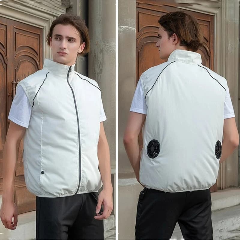 Veste rafraîchissante homme été avec ventilateur et charge USB pour sport et plein air - Taille plus
