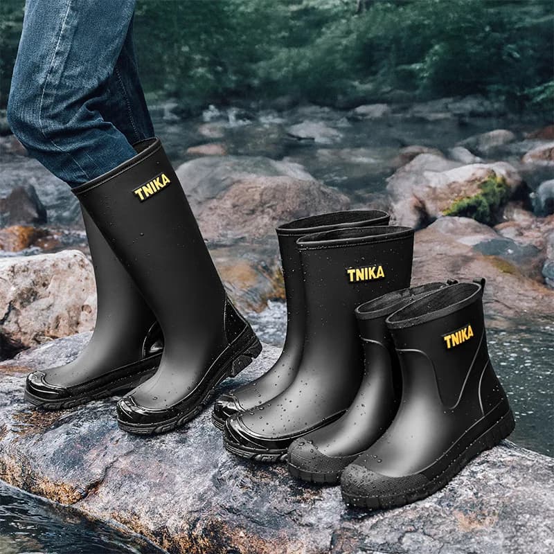 Bottes de pluie hautes homme anti-dérapage imperméables pêche vadrouille élastique montagne