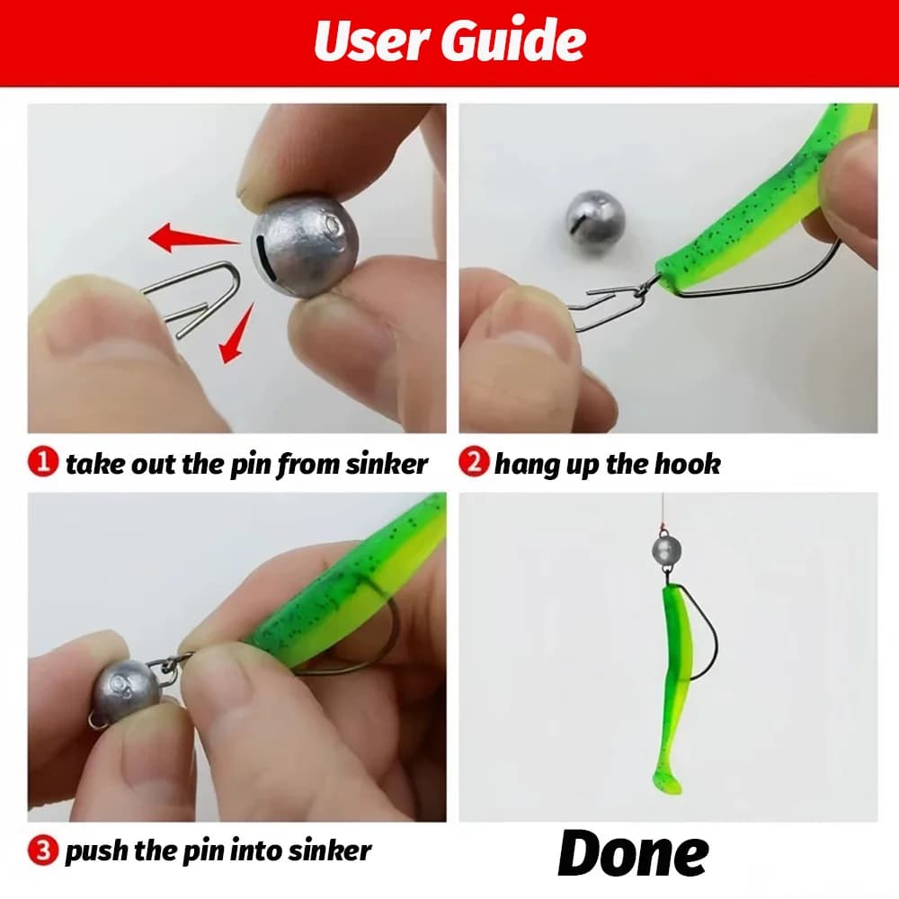 Lot de 5 plombs pêche de 2g à 28g avec émerillon pour pêche profonde et rocheuse