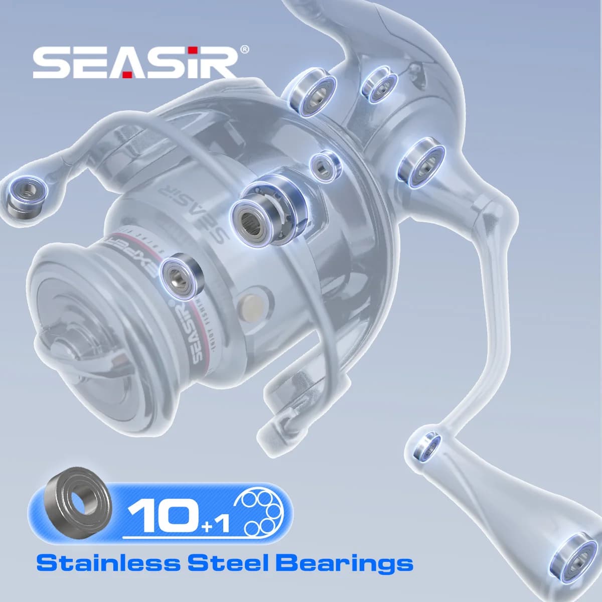 Moulinet de pêche spinning SeaSir Expert 1500S à 4000S longue distance 10+1 roulements métal mer eau douce