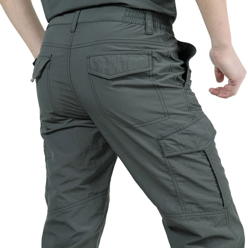 Pantalon cargo tactique été pour pêche - Léger imperméable multi-poches randonnée pêche