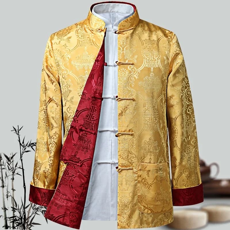 Chemise dragon chinois homme traditionnelle - Veste Hanfu pêche cérémonielle style asiatique élégant