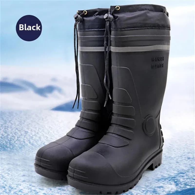Bottes travail homme hiver doublure polaire chaude imperméables sécurité réfléchissantes mine genou