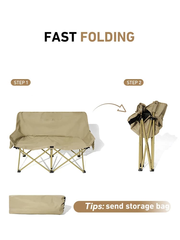 Fauteuil double pêche camping WESTTUNE avec dossier pour plage jardin et loisirs extérieurs