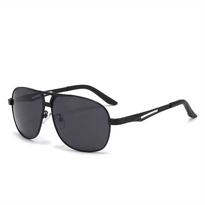 Lunettes pilote gradient fashion pour hommes - Grande monture anti-reflets UV400 - Style luxe pêche