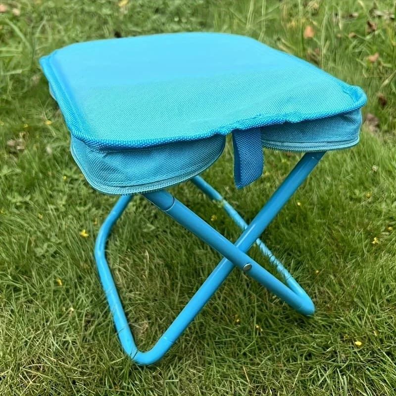 Tabouret pliant pêche avec poignée et fermeture éclair pour transport facile en extérieur