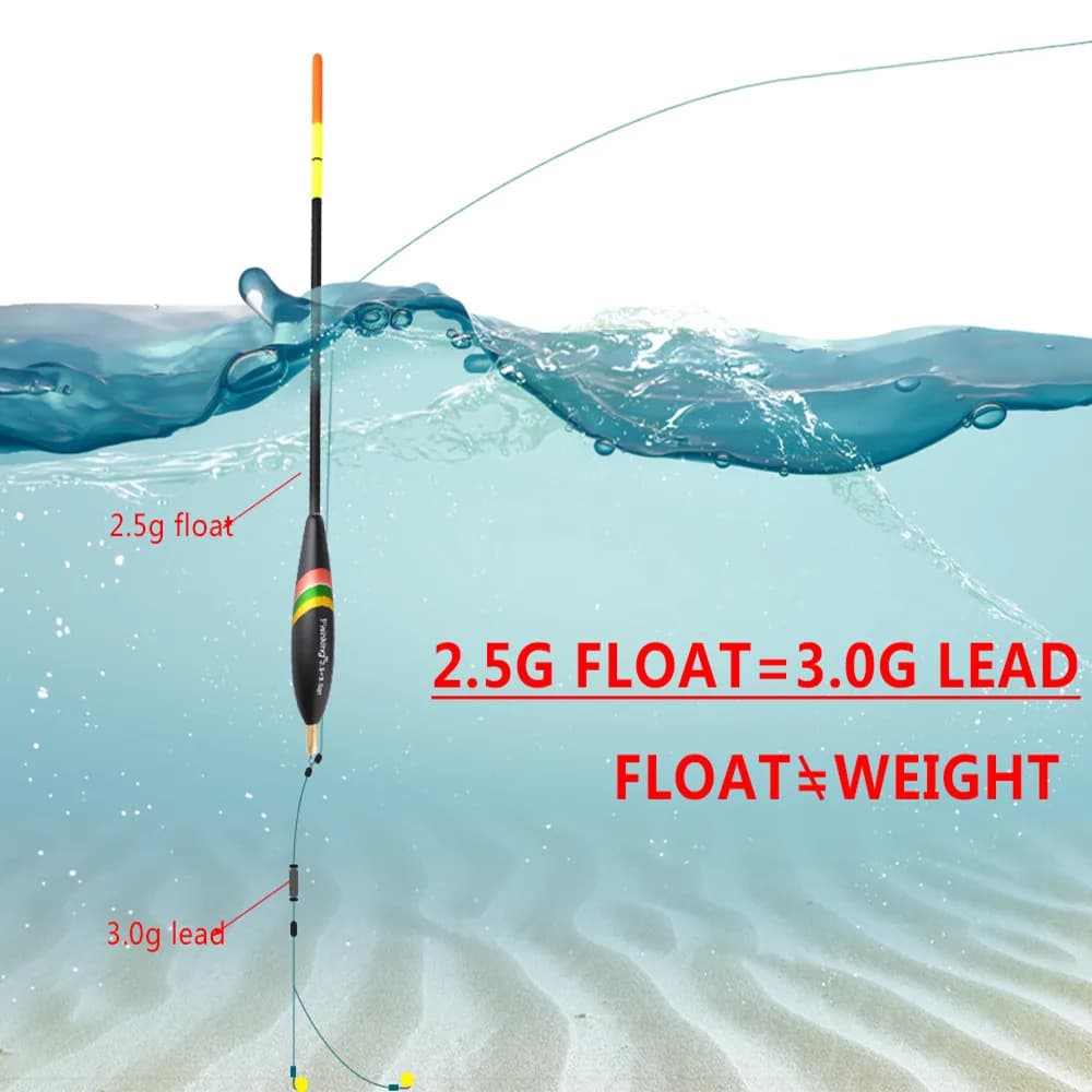 Accessoires pêche flotteur plombé en bois, grande flottabilité et queue épaissie pour matériel extérieur