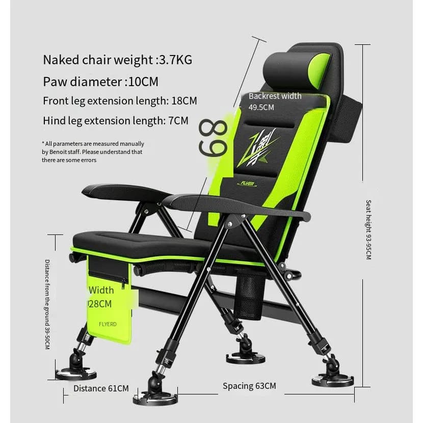 Chaise de pêche européenne pliable avec assise épaisse - siège portable pour pêche en eau douce
