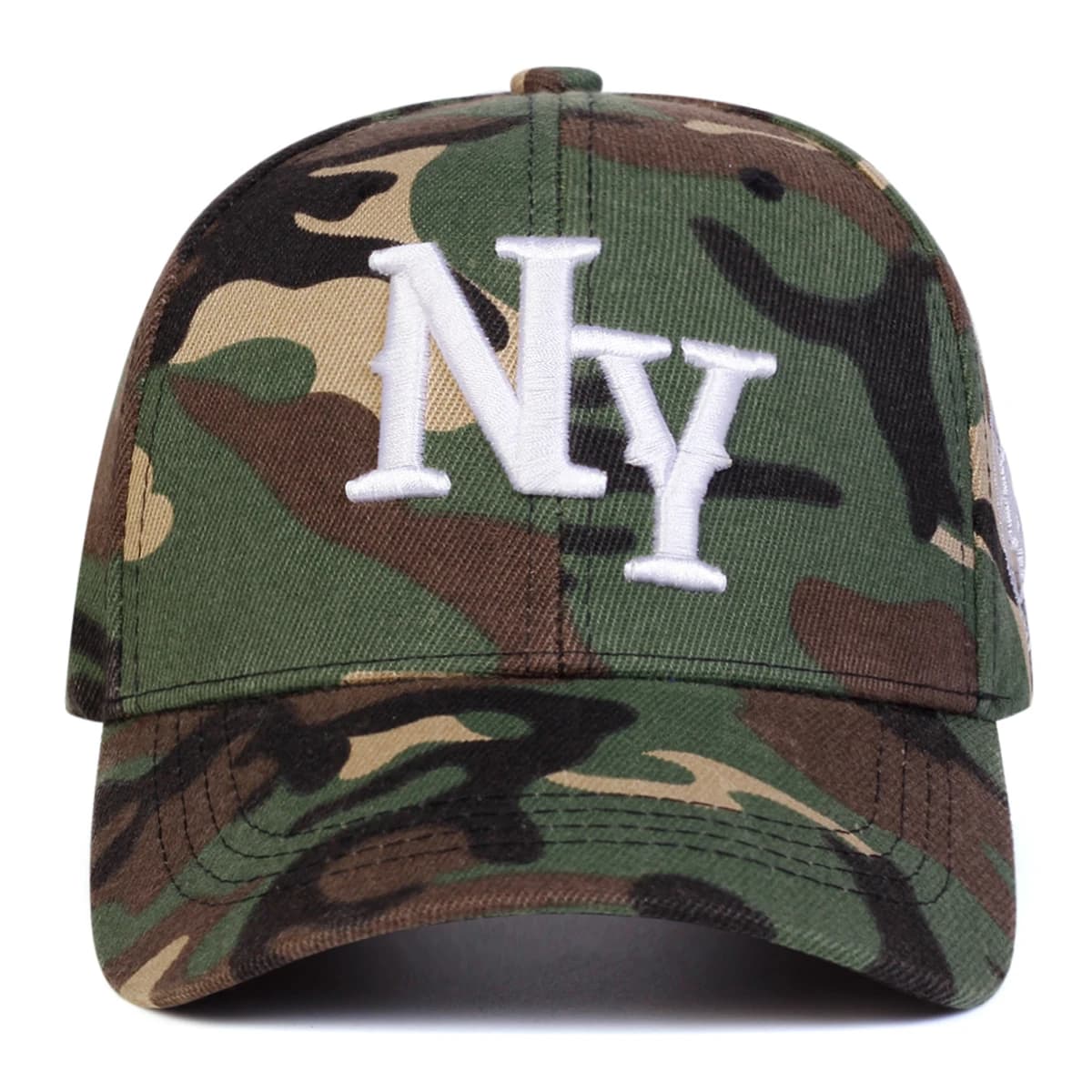 Casquette baseball camouflage NY brodée unisexe réglable printemps automne pêche outdoor
