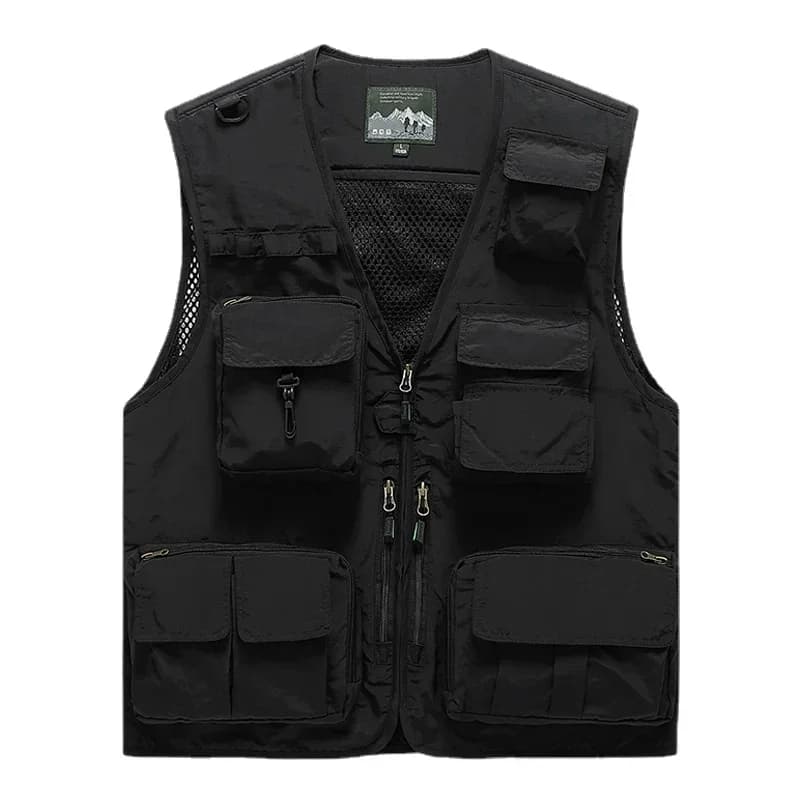Veste mesh pêche homme 6XL multi-poches - Veste respirante pour photographie et escalade en extérieur