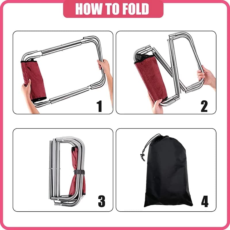 Tabouret aluminium léger 40cm pliable - Siège pêche camping avec sac de transport inclus