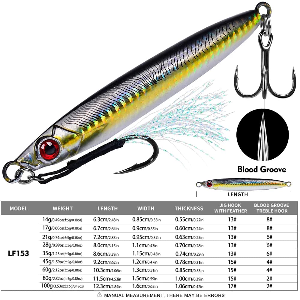 Jig Proberos 1pc pêche verticale speed jigging slow jigging leurre mer plombé pour bars et gros carnassiers