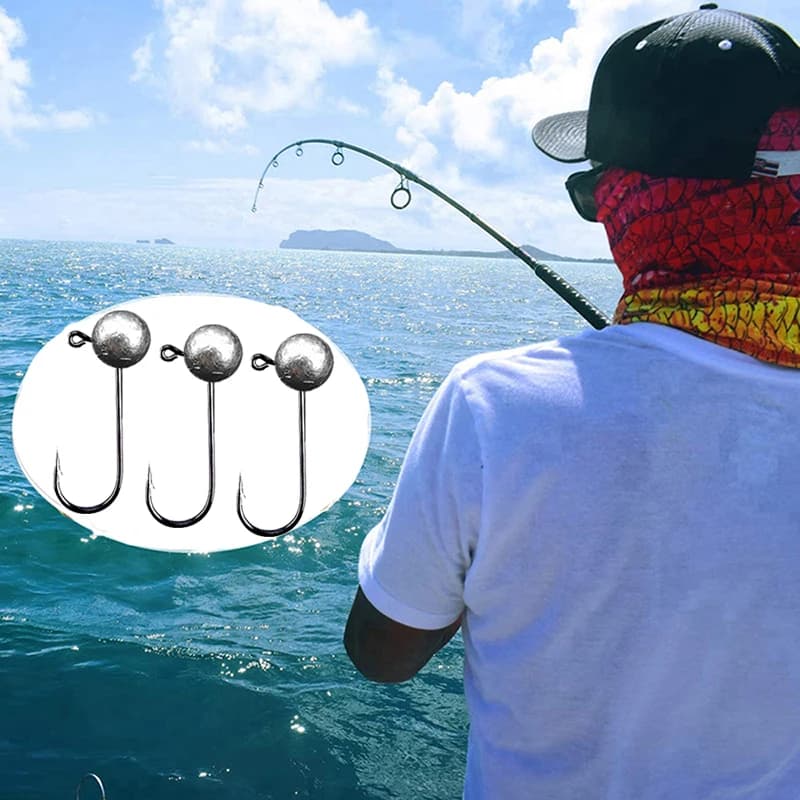 Têtes plombées jig head 10 pièces poids variés 1g à 10g pour leurres souples fishing
