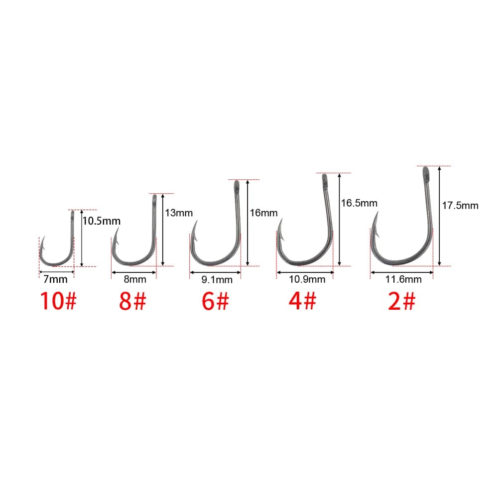 Hameçons de carpe Hirisi 50 pièces à ardillon et revêtement, acier haut carbone, fabrication japonaise